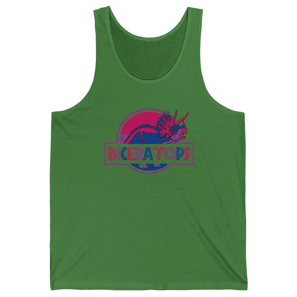 Biceratops Bisexual Ceratops Dinosaur LGBT Pride Month Unisex Jersey Tank