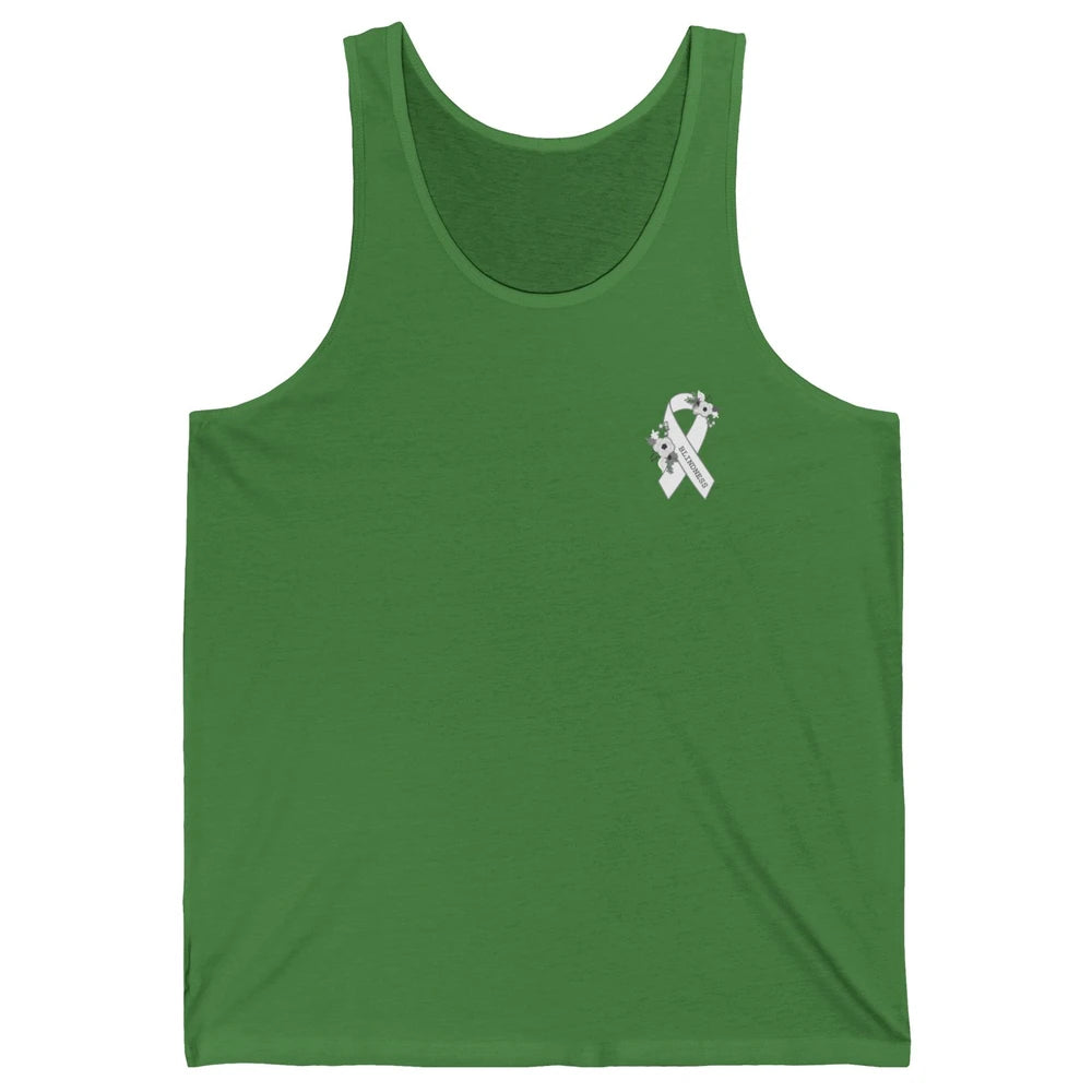 Blindness Awareness Floral White Gray Ribbon Blind Support Unisex Jersey Tank