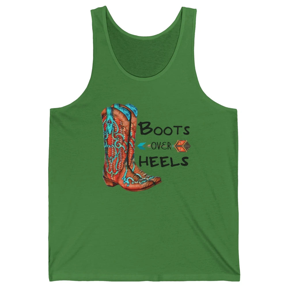 Western Cowgirl Boots Over Heels Cowboy Boots Country Girl Unisex Jersey Tank