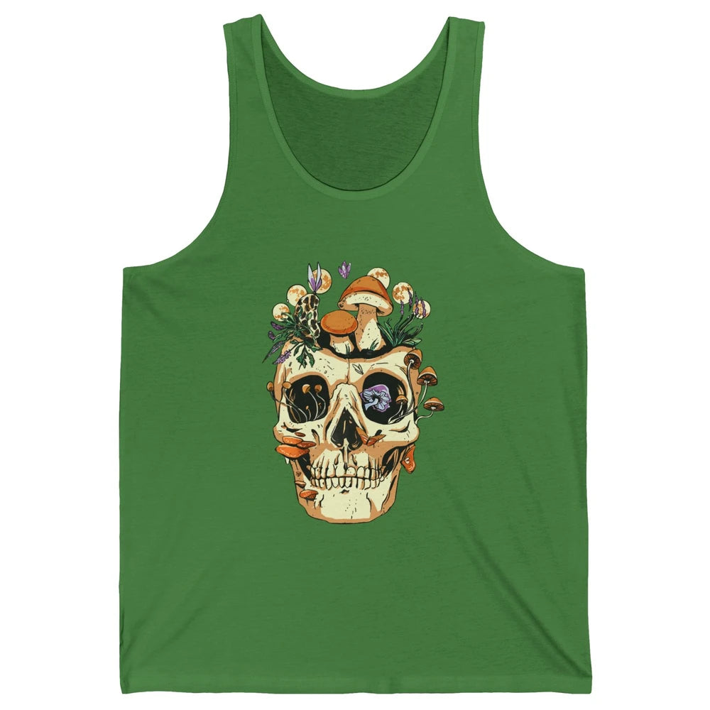 Skull Mushroom Moon Phases Witchcraft Plant Lovers Gardeners Unisex Jersey Tank