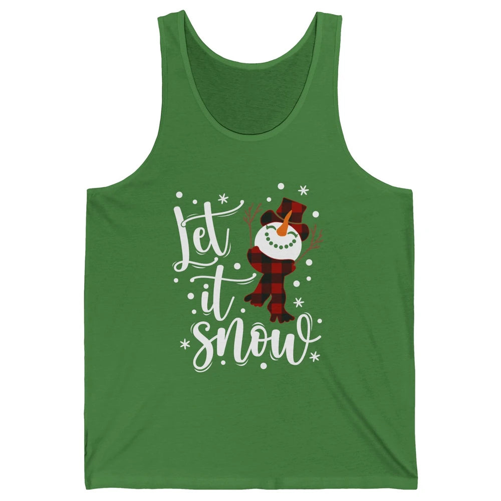 Funny Snowman Let It Snow Snowflakes Merry Christmas Unisex Jersey Tank