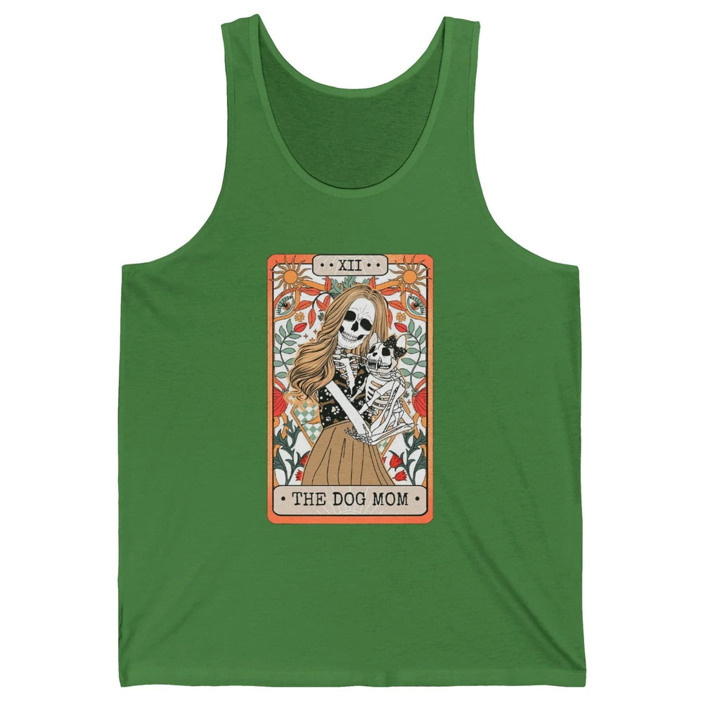 Retro Skeleton Tarot Card The Dog Mom Halloween Dog Lovers Unisex Jersey Tank