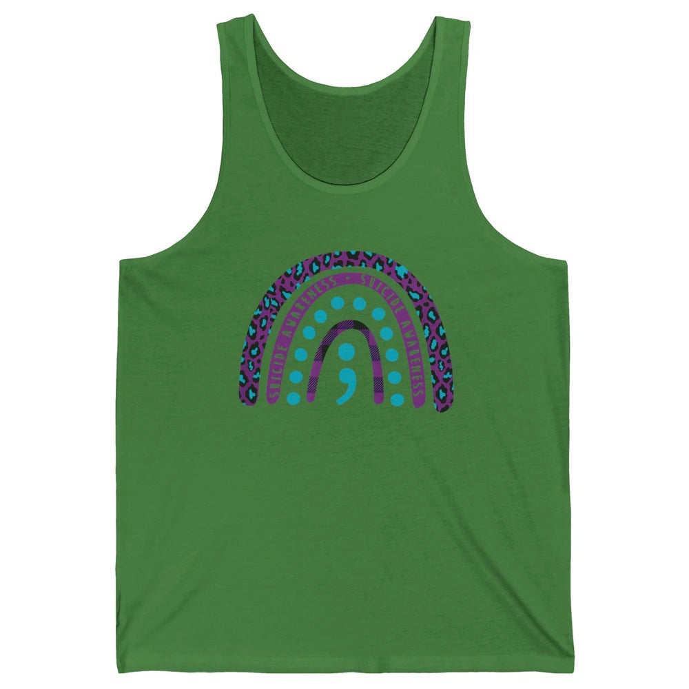 Suicide Awareness Rainbow Semicolon Prevention Psychologist Unisex Jersey Tank