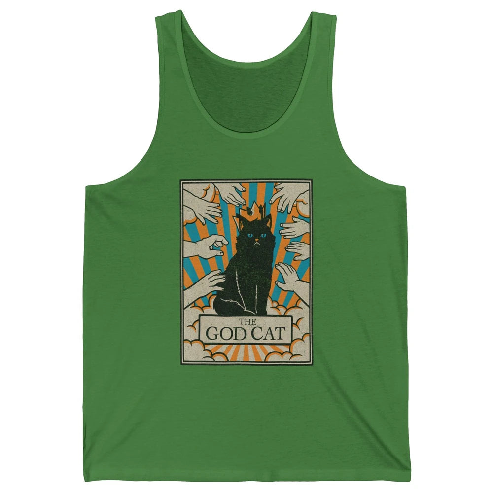 Astrology The God Cat Goth Tarot Card Reader Witchy Black Cat Gothic Sarcastic Unisex Jersey Tank