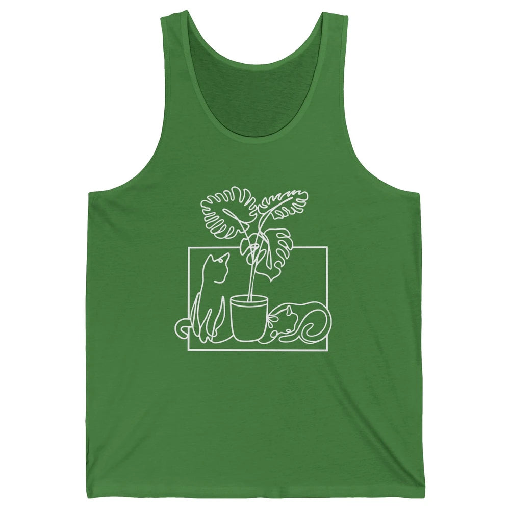 Cat Watering Plants Gardening Cat Lady Planting Cat Lovers Unisex Jersey Tank