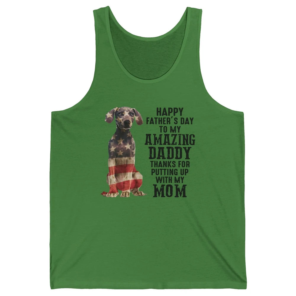 US Flag Weimaraner Dad Happy Fathers Day To My Amazing Daddy Unisex Jersey Tank