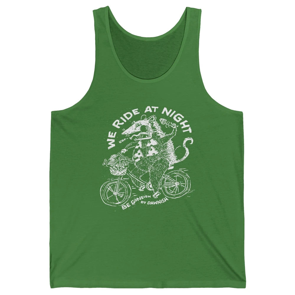 We Ride At Night Funny Possum On Bicycle Team Trash Eating Unisex Jersey Tank