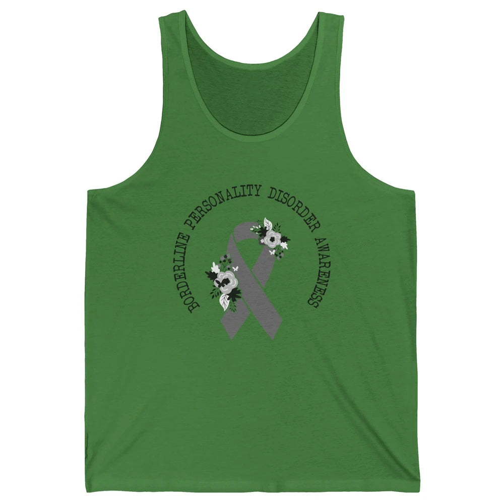 Borderline Personality Disorder Awareness BPD Gray Ribbon Unisex Jersey Tank