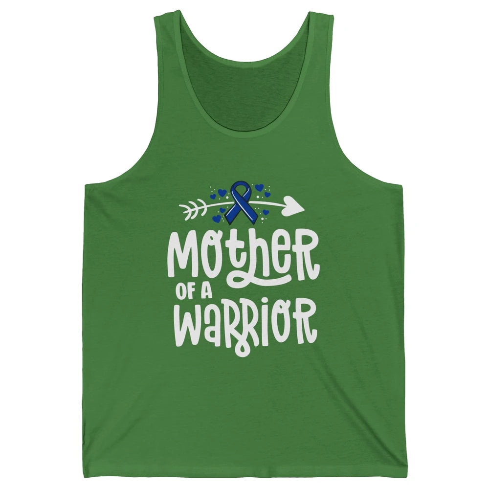 Warrior Mother Colon Cancer Colorectal Dark Blue Ribbon Unisex Jersey Tank