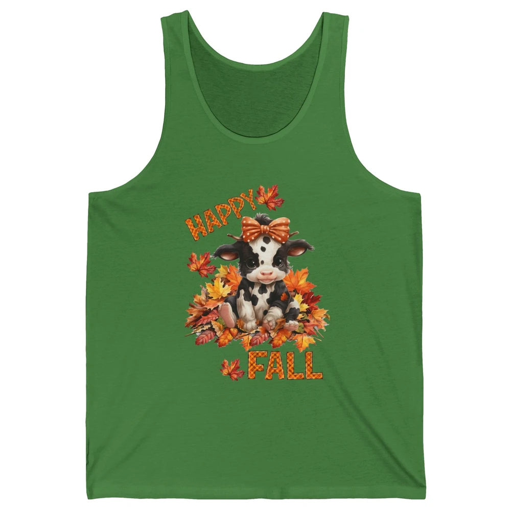 Cute Baby Cow Bandana Hay Fall Pumpkin Thanksgiving Autumn Unisex Jersey Tank