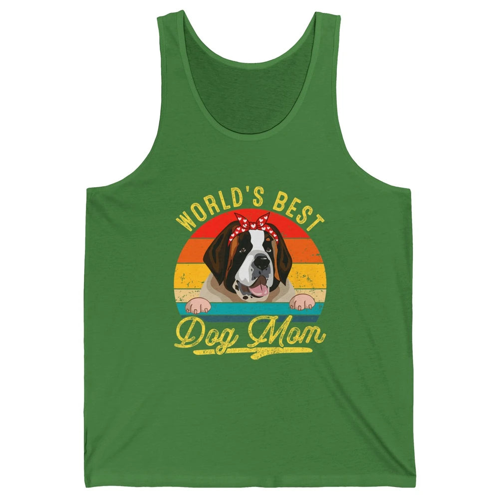 World Best Saint Bernard Dog Mom Funny Sunflower Mothers Day Unisex Jersey Tank