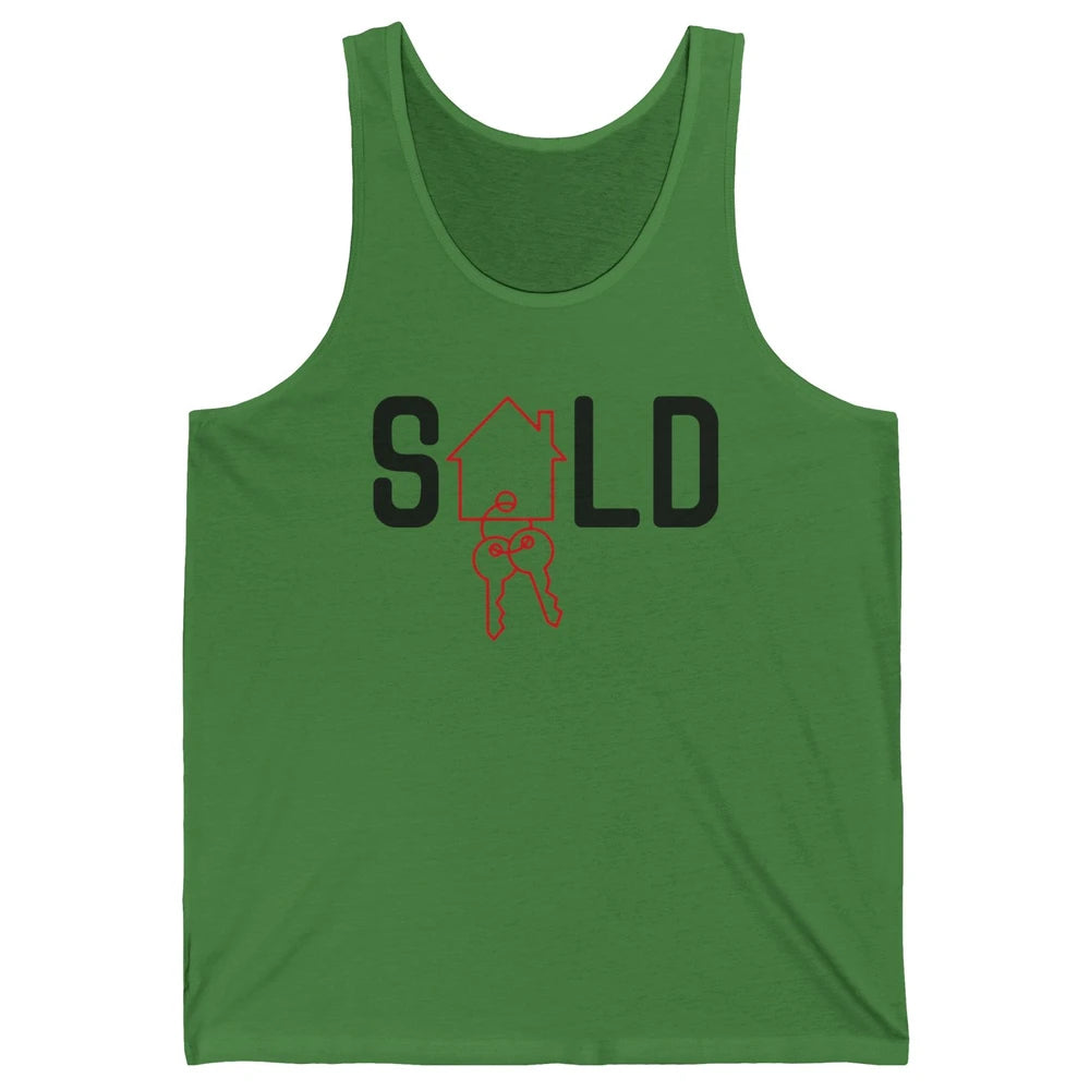 Sold House Hunting Realtor Real Estate Life House Investment Unisex Jersey Tank