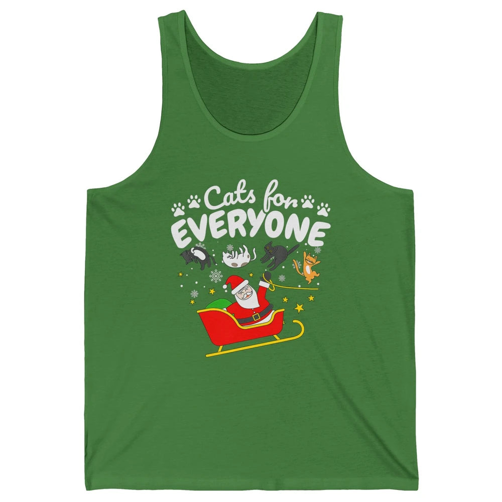 Merry Christmas Funny Cat For Everyone Santa Claus Reindeer Unisex Jersey Tank