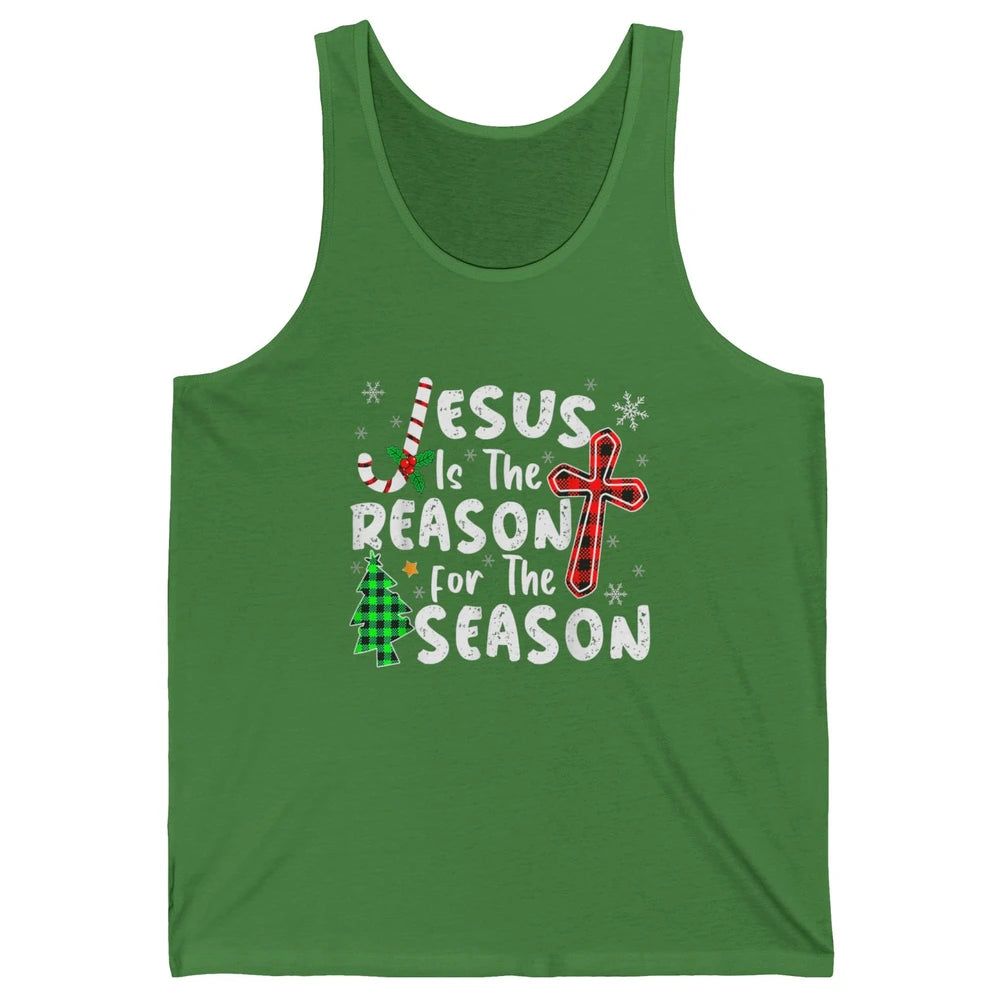 Merry Christmas Jesus The Reason For Season Xmas Cross Candy Unisex Jersey Tank