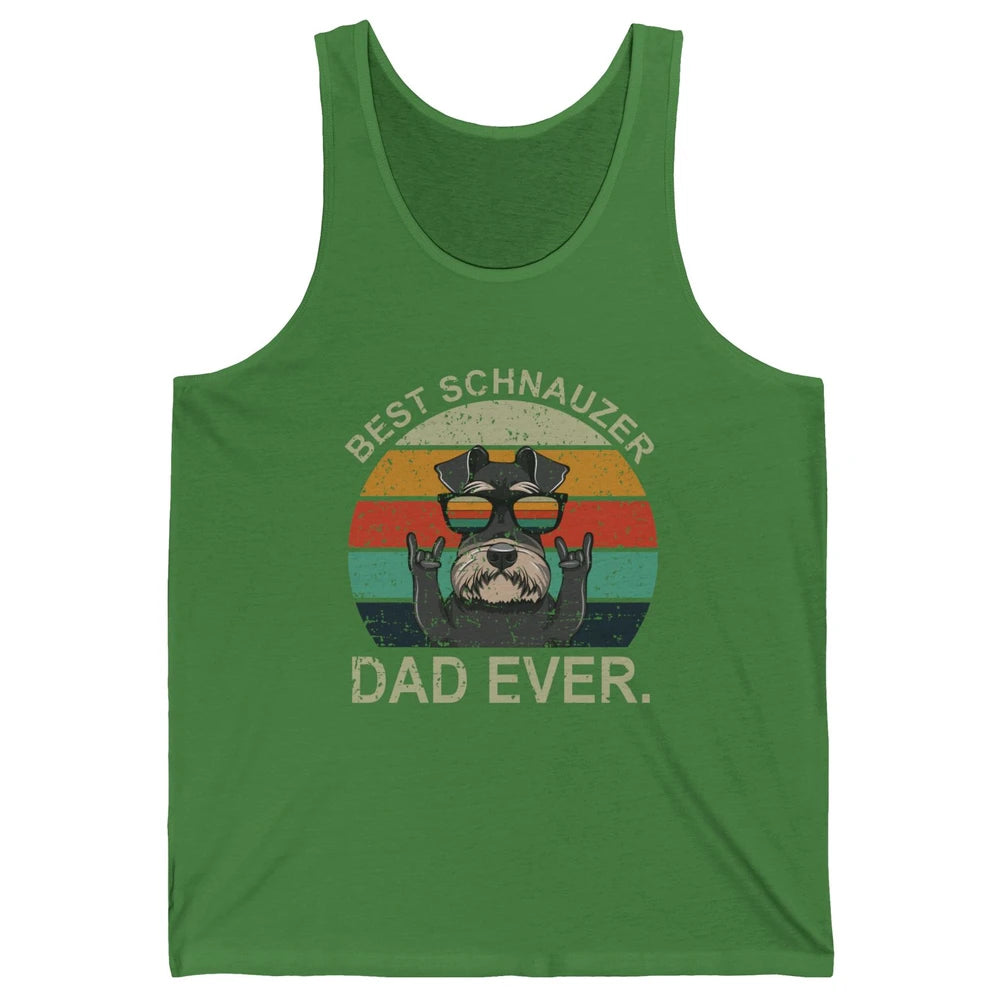 Vintage Sunset Best Schnauzer Dad Ever Father's Day Unisex Jersey Tank