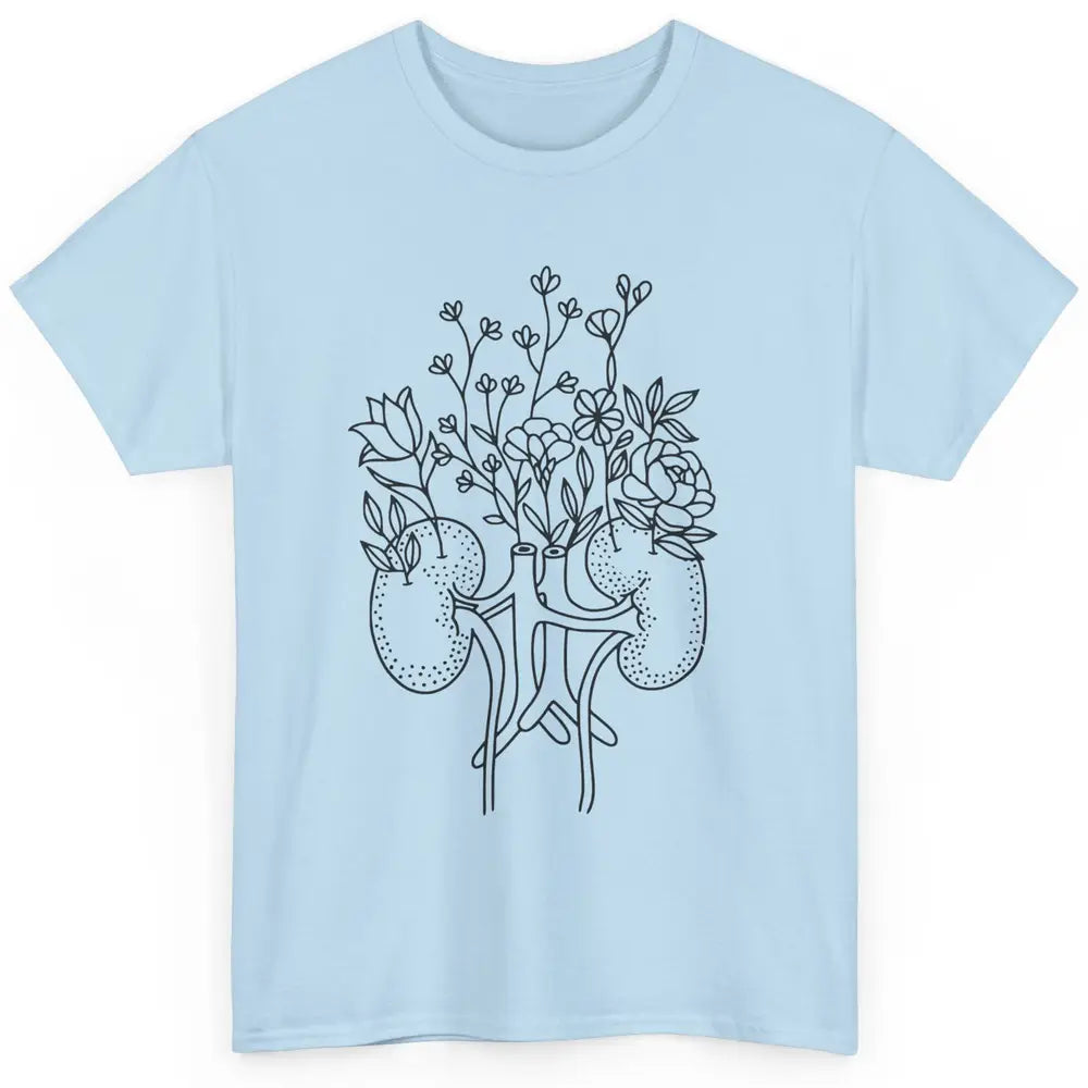 Floral Kidney Anatomy Two Kidneys Human Body Anatomy Classic Unisex T-Shirt