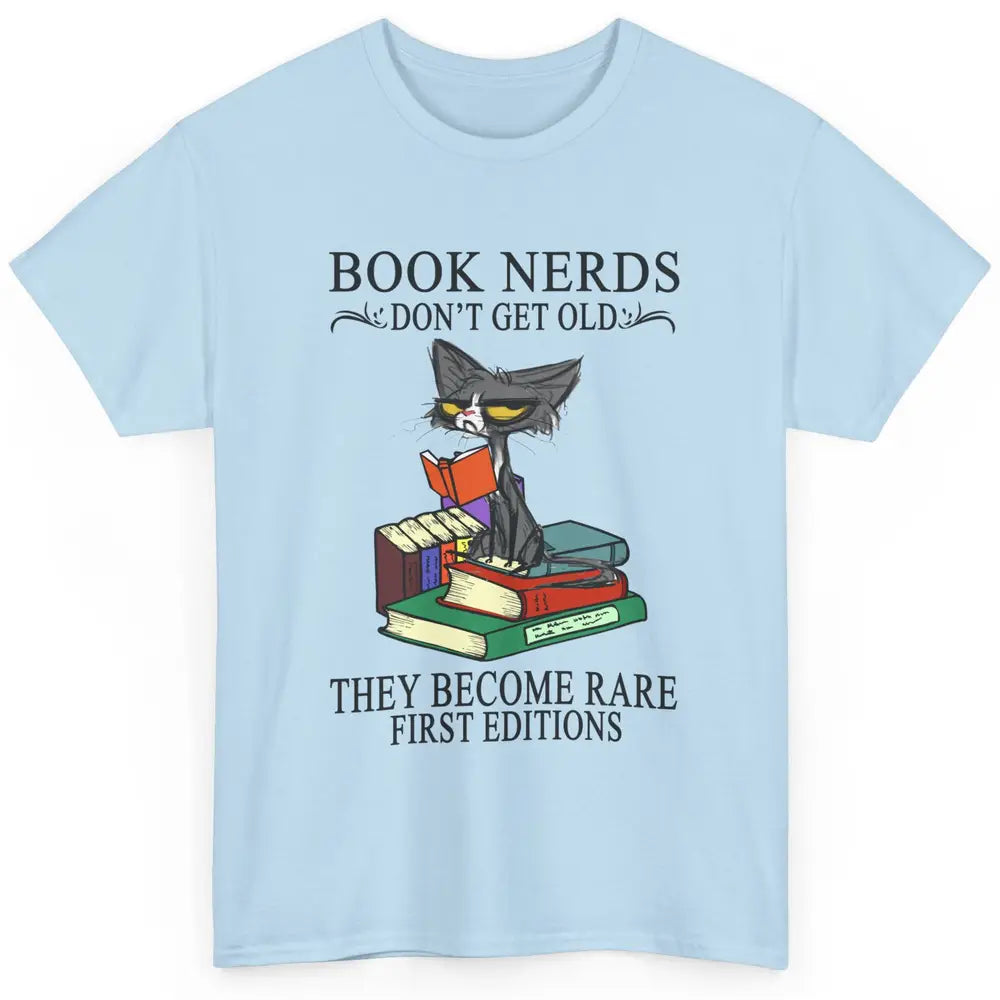 Cat Book Nerds Don't Get Old They Become Rare Reading Lovers Classic Unisex T-Shirt