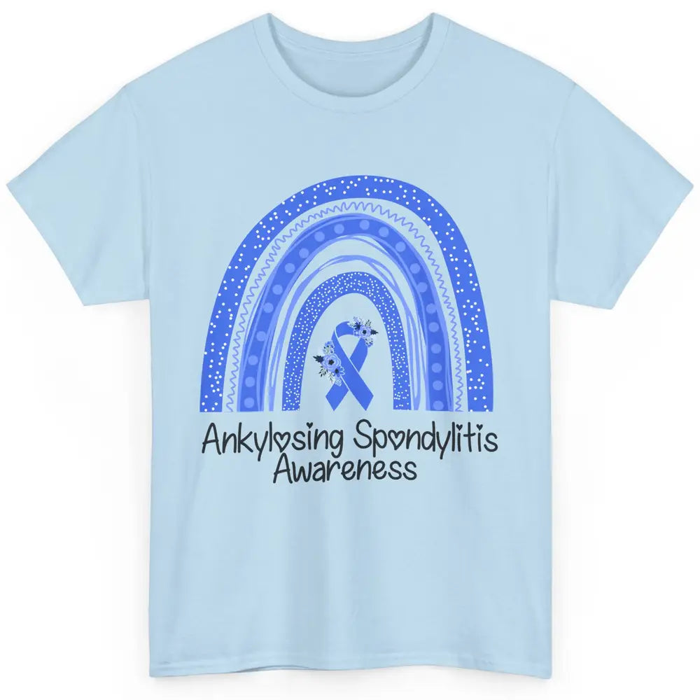 Ankylosing Spondylitis Awareness Support Floral Blue Rainbow Classic Unisex T-Shirt