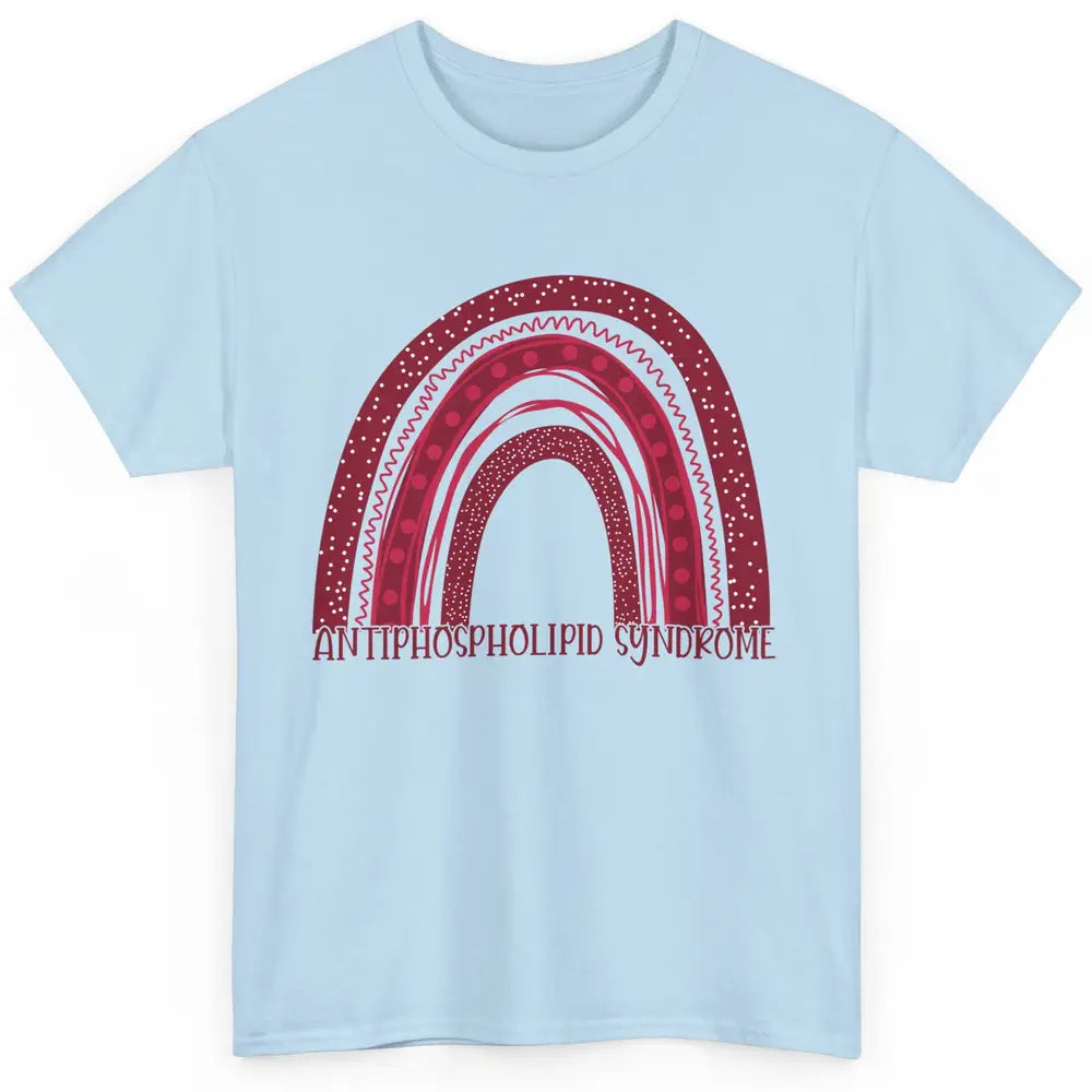 Antiphospholipid Syndrome Awareness APS Burgundy Rainbow Classic Unisex T-Shirt