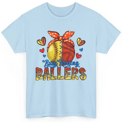 Busy Raising Ballers Softball And Basketball Mom Leopard Classic Unisex T-Shirt