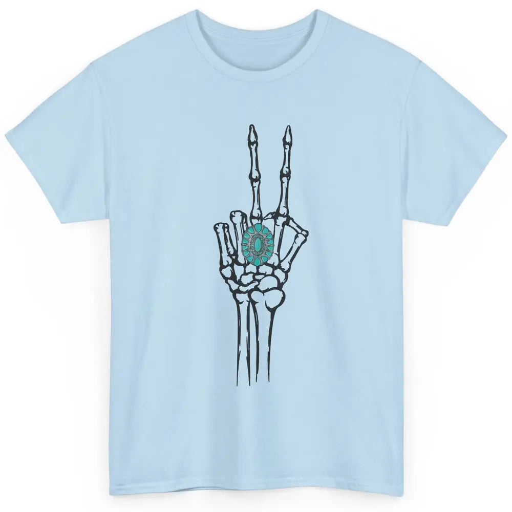 Retro Skeleton Turquoise Ring Western Future Bride Engaged Classic Unisex T-Shirt