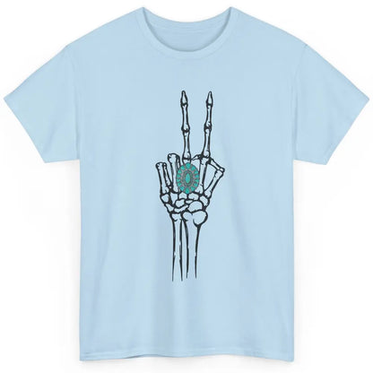 Retro Skeleton Turquoise Ring Western Future Bride Engaged Classic Unisex T-Shirt