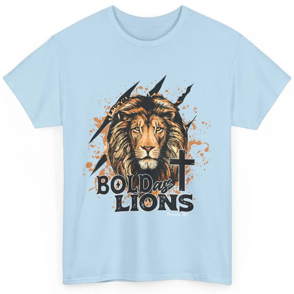 Bold As Lion Of Judah Bible Verse Christian Faith Religious Classic Unisex T-Shirt