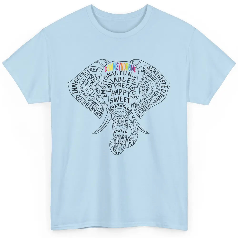 Elephant Down Syndrome Awareness Support Emotional Lovable Classic Unisex T-Shirt