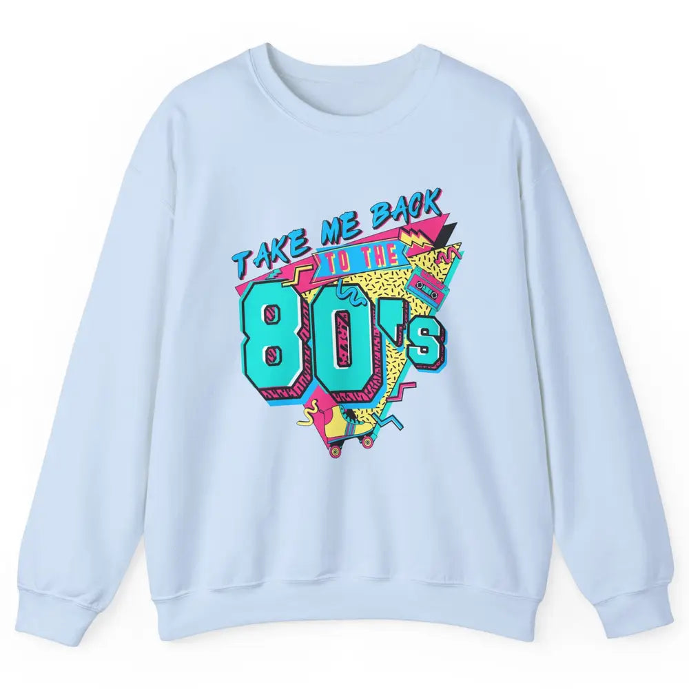 Vintage Take Me Back To The 80s Cassette Retro Rainbow Child Unisex Crewneck Sweatshirt