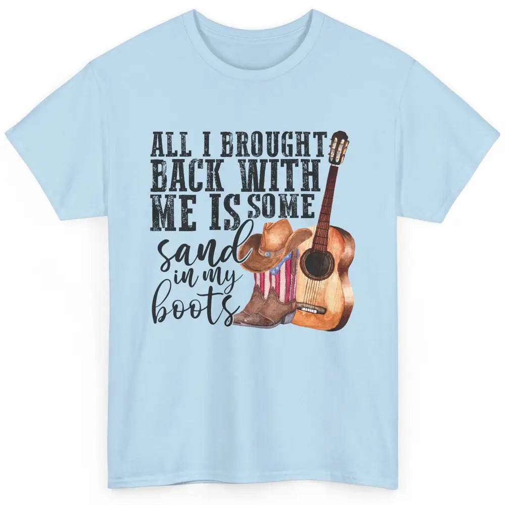 Retro Sand In My Boots Western Cowgirl Cowboy Boots Guitar Classic Unisex T-Shirt