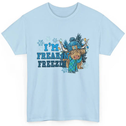 Funny Christmas Highland Cow I'm Freaking Freezing Western Classic Unisex T-Shirt