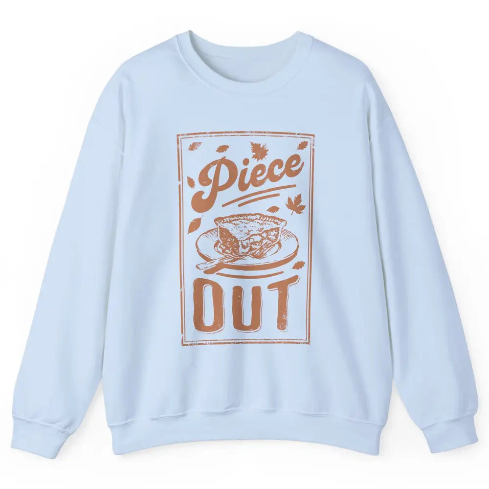 Retro Piece Out Pumpkin Pie Thanksgiving Dinner Fall Food Unisex Crewneck Sweatshirt