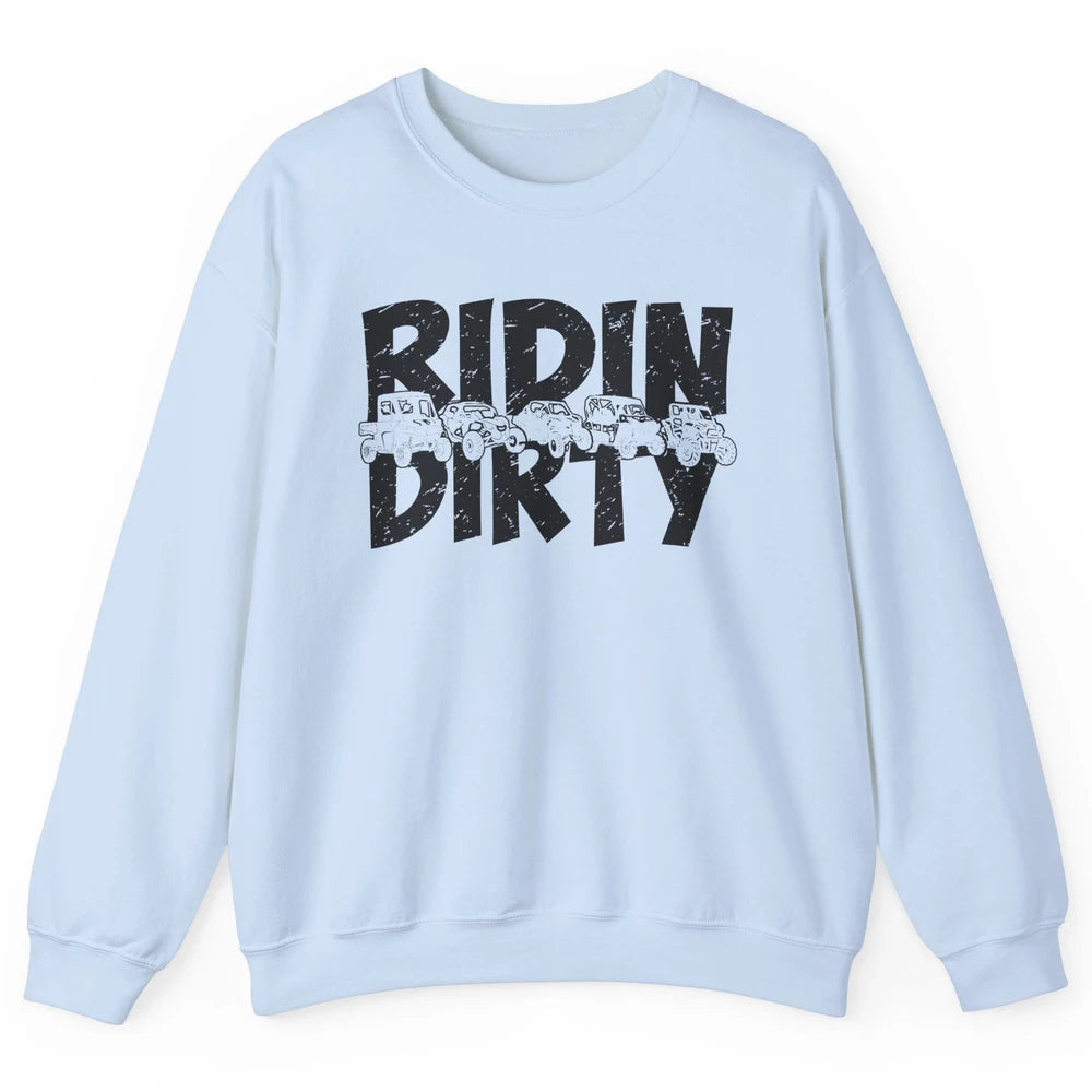 Retro UTV SXS Rider Riding Dirty ATV Offroad Riding SXS Life Unisex Crewneck Sweatshirt