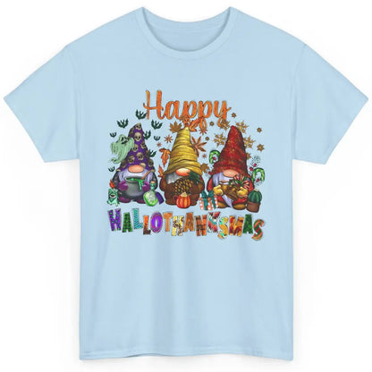 Funny Gnomes Happy Hallo-thank-mas Fall Pumpkin Thanksgiving Classic Unisex T-Shirt