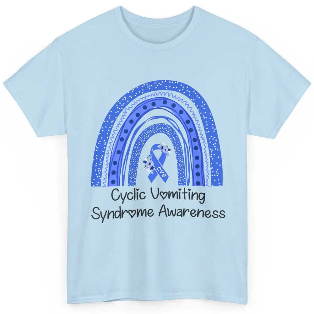 Cyclic Vomiting Syndrome Awareness Blue Ribbon Rainbow Classic Unisex T-Shirt