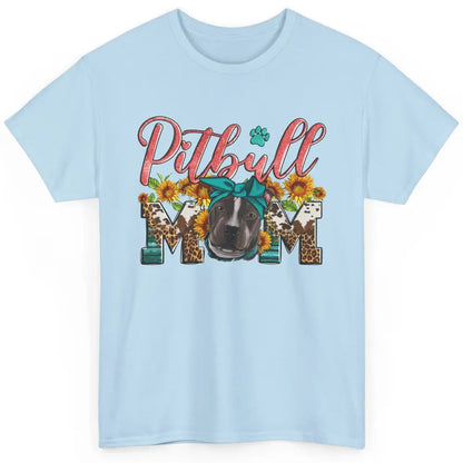 Sunflower Leopard Pitbull Mom Western Pitbull Dog Lady Gift Classic Unisex T-Shirt