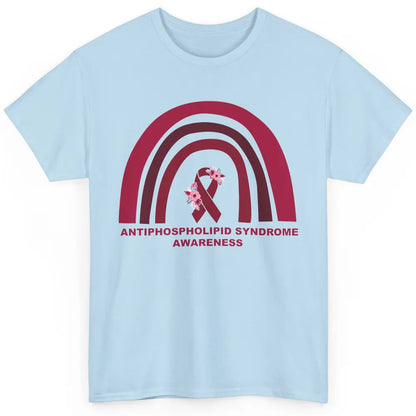 Antiphospholipid Syndrome Awareness APS Burgundy Rainbow Classic Unisex T-Shirt