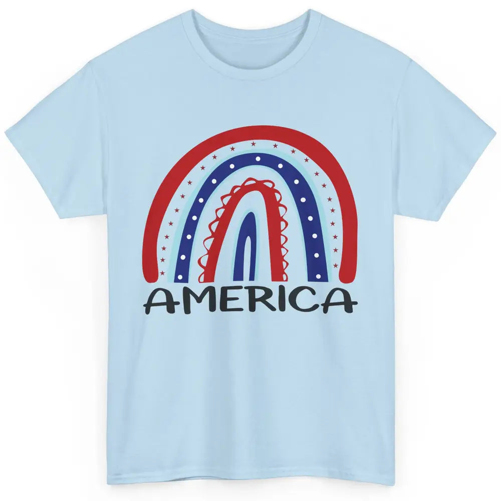 US Flag America Rainbow July 4th American Patriots Gift Classic Unisex T-Shirt