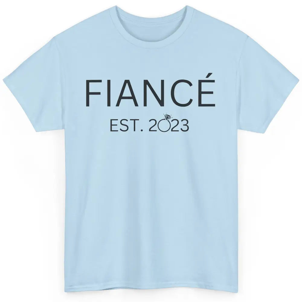 Fiance Est 2023 Future Groom Engagement Bachelorette Gift Classic Unisex T-Shirt