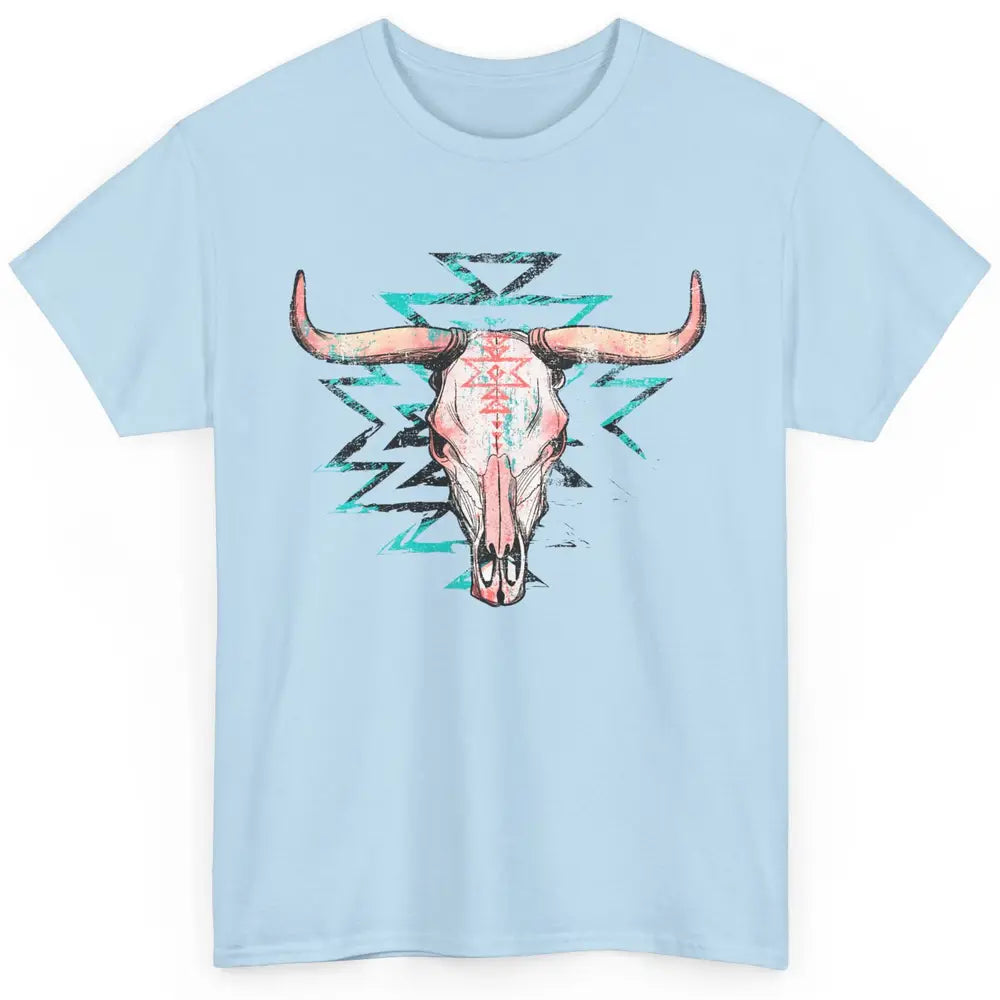 Boho Bull Skull Aztec Rodeo Desert Spirit Western Country Classic Unisex T-Shirt