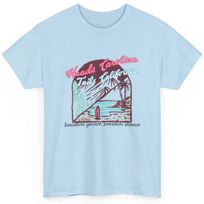 Western Heads Carolina Tails California Retro Beach Surf Classic Unisex T-Shirt