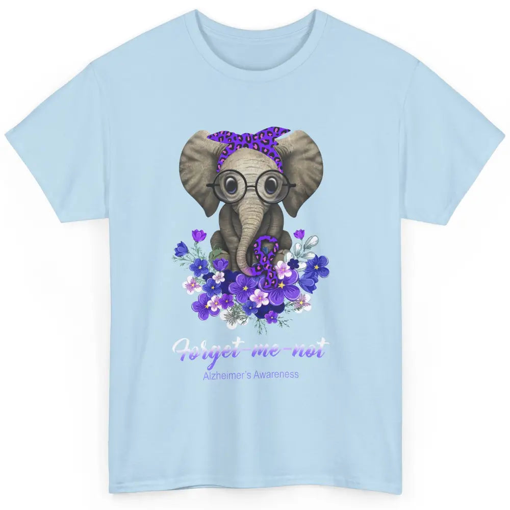 Alzheimer Awareness Purple Ribbon Elephant Forget Me Not Classic Unisex T-Shirt