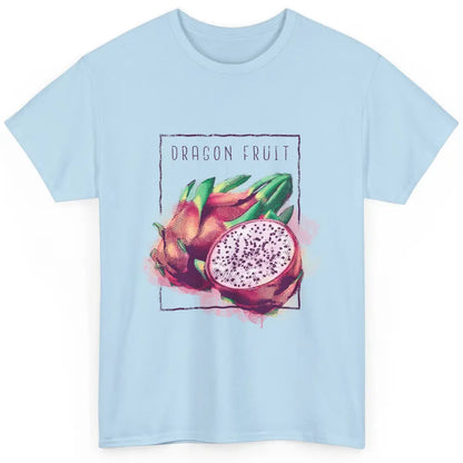 Watercolor Dragonfruit Tropical Paradise Summer Vegan Fruit Classic Unisex T-Shirt