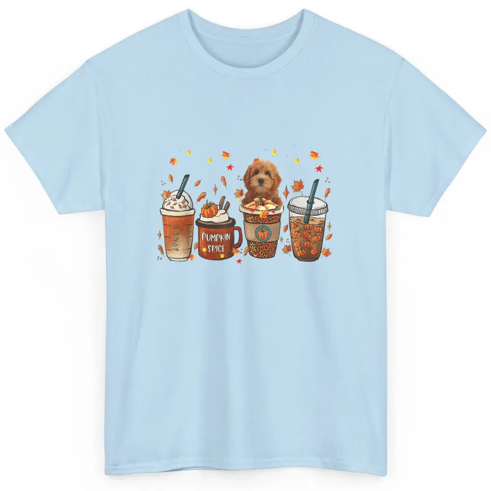 Golden Doodle Dog Fall Coffee Pumpkin Spice Dog Thanksgiving Classic Unisex T-Shirt