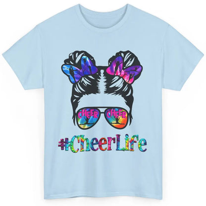 Cheerleading Kid Messy Bun Cheer Life Tie Dye Cheerleader Classic Unisex T-Shirt