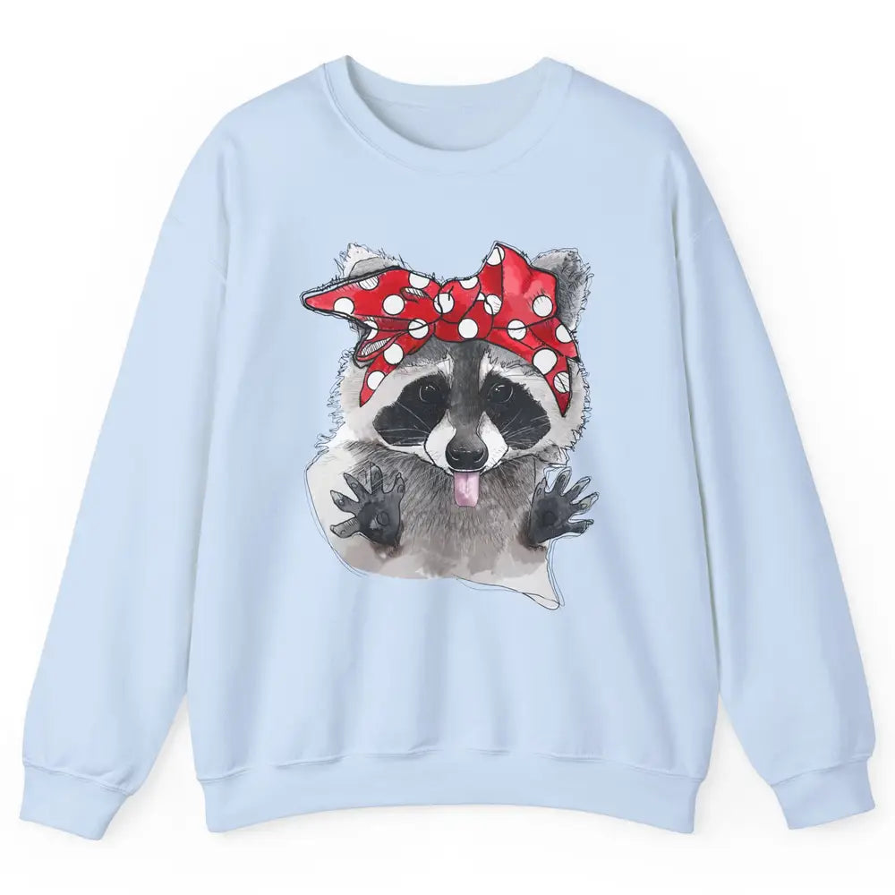 Bandana Racoon Baby Trashed Racoon Panda Lovers Gift Unisex Crewneck Sweatshirt