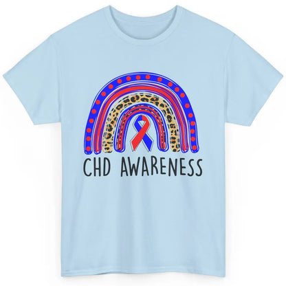 CHD Congenital Heart Disease Awareness Leopard Rainbow Gift Classic Unisex T-Shirt