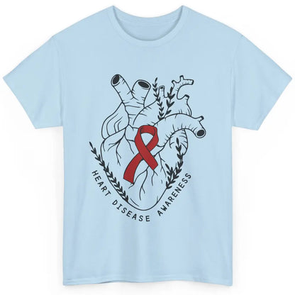 CHD Congenital Heart Disease Awareness Red Ribbon Heart Gift Classic Unisex T-Shirt