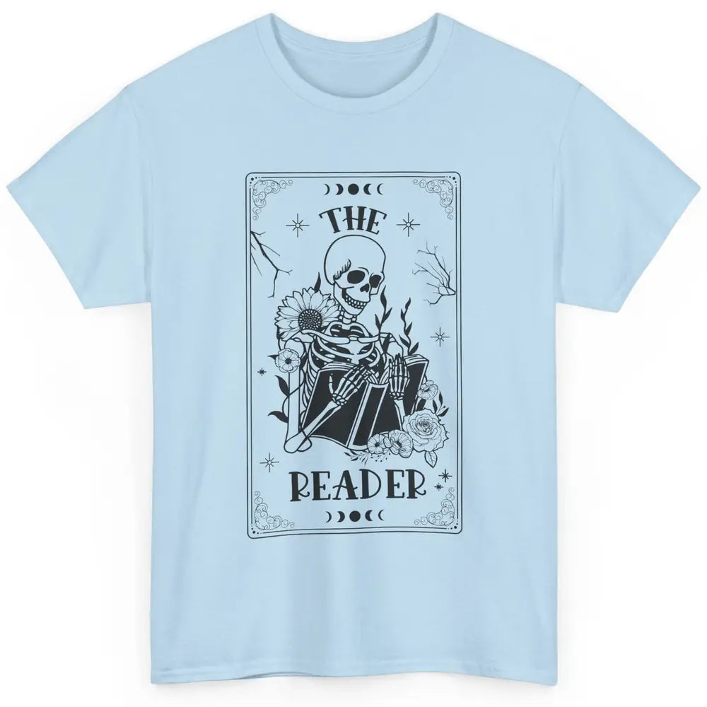 The Reader Skeleton Tarot Card Halloween Reader Book Lovers Classic Unisex T-Shirt