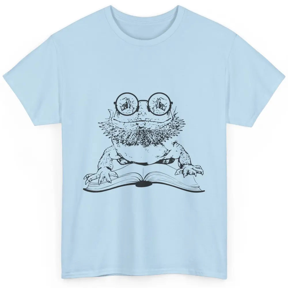 Bearded Dragon Glasses Reading Books Bookworm Funny Animal Classic Unisex T-Shirt